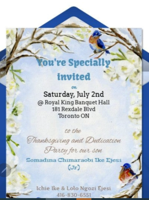 ThanksGiving and Dedication Party for SomaDina ChimaraObi Ike Ejesi(Jr)