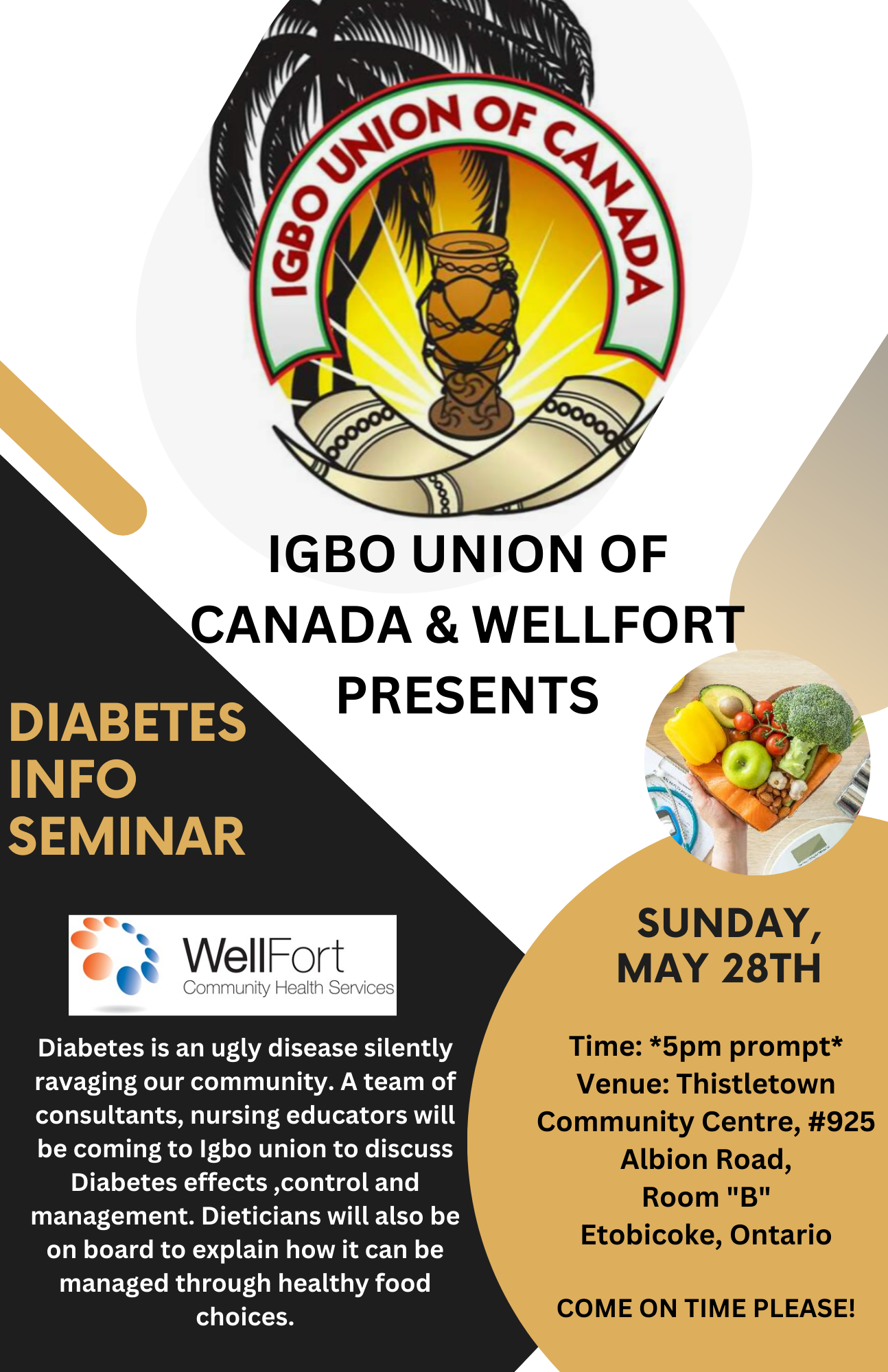 Igbo Union of Canada & Wellford presents-Diabetes Information Seminar